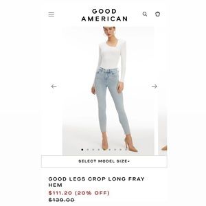 GOOD AMERICAN GOOD LEGS CROP LONG FRAY HEM